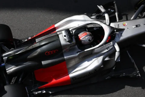 L'Audi R26 pilotée par Nico Hülkenberg à Bakou