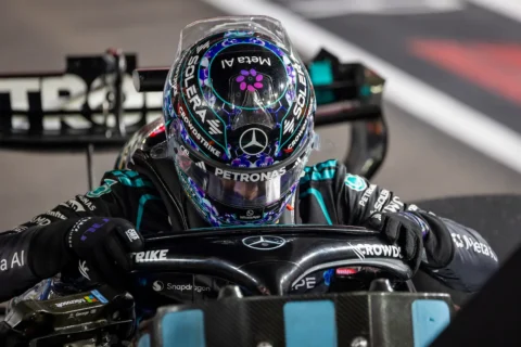 Le pilote Mercedes George Russell à Singapour