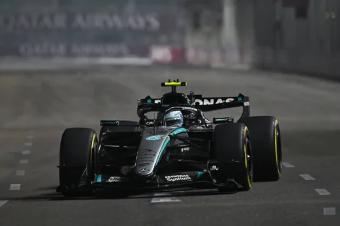 La Mercedes de Kimi Antonelli sur le circuit de Singapour