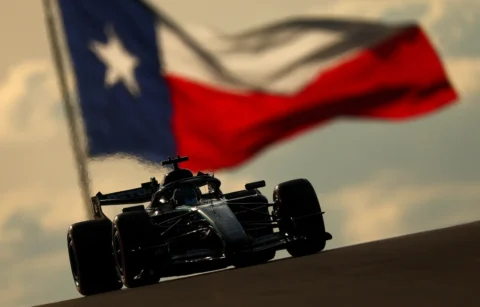 La Mercedes de George Russell sur le circuit d'Austin au Texas