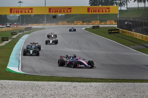 L'Alpine de Pierre Gasly sur le circuit de Sepang en Malaisie